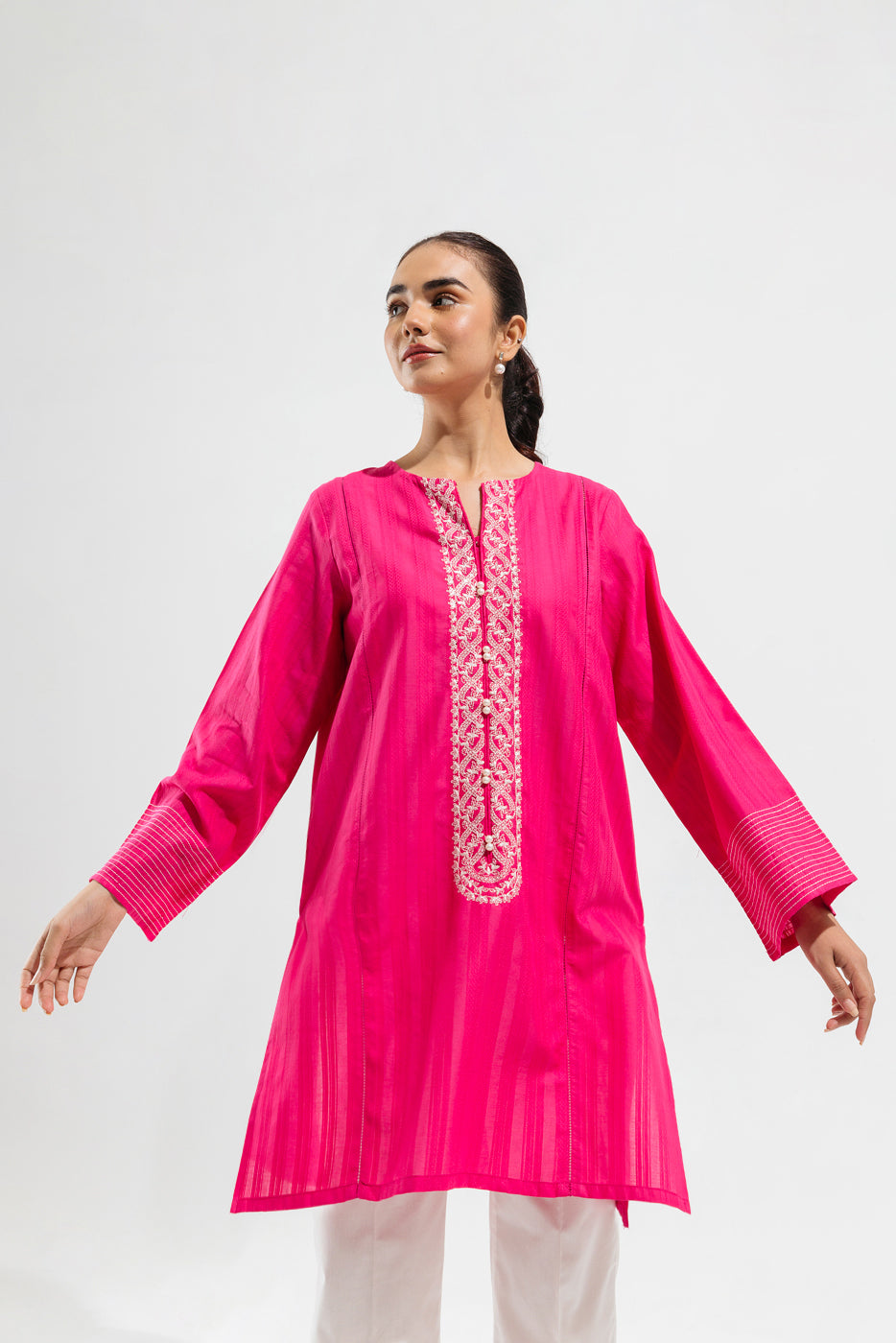 EMBROIDERED JACQUARD SHIRT (PRET)