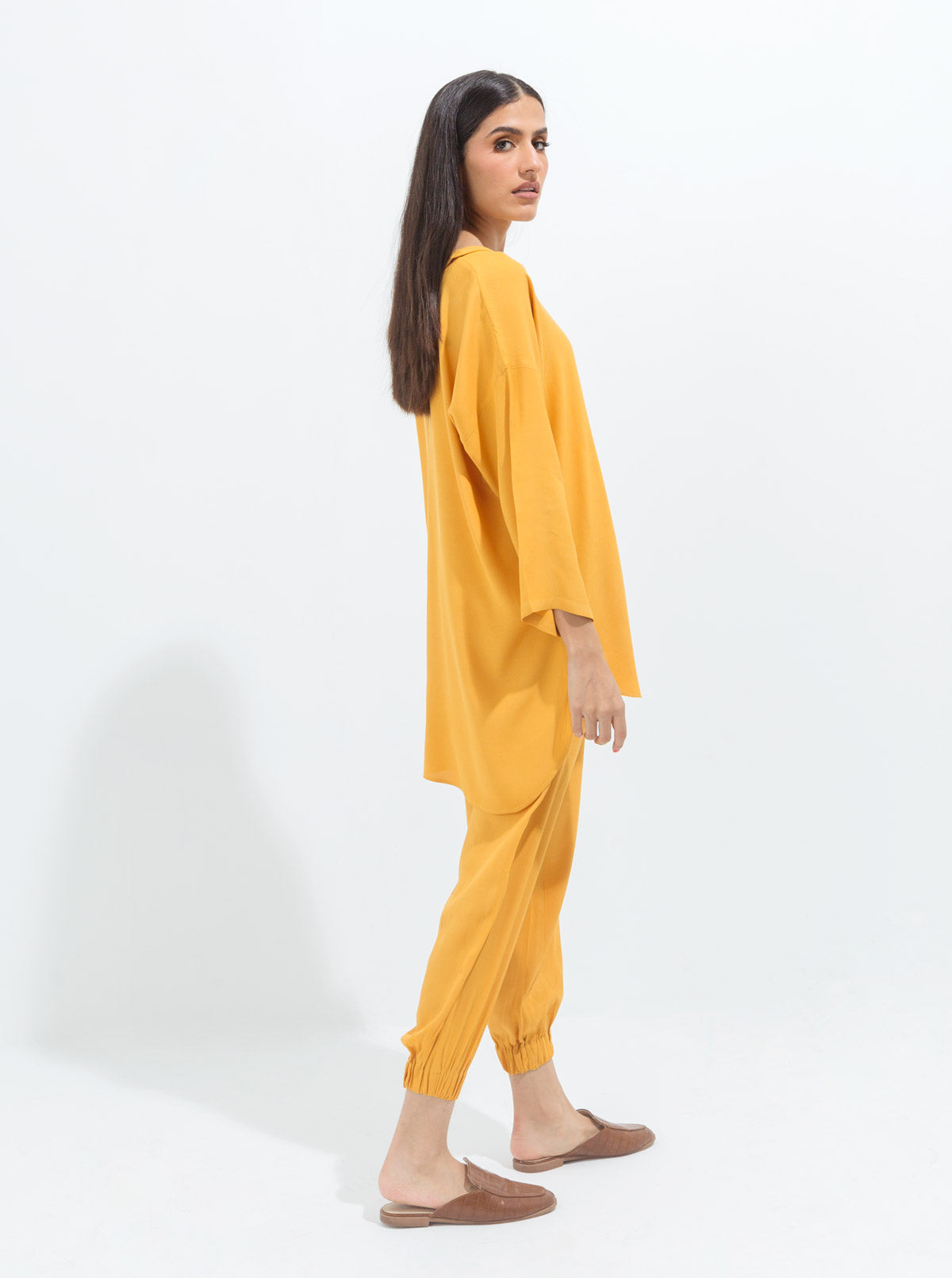 Mustard Crepe Co-Ord Set