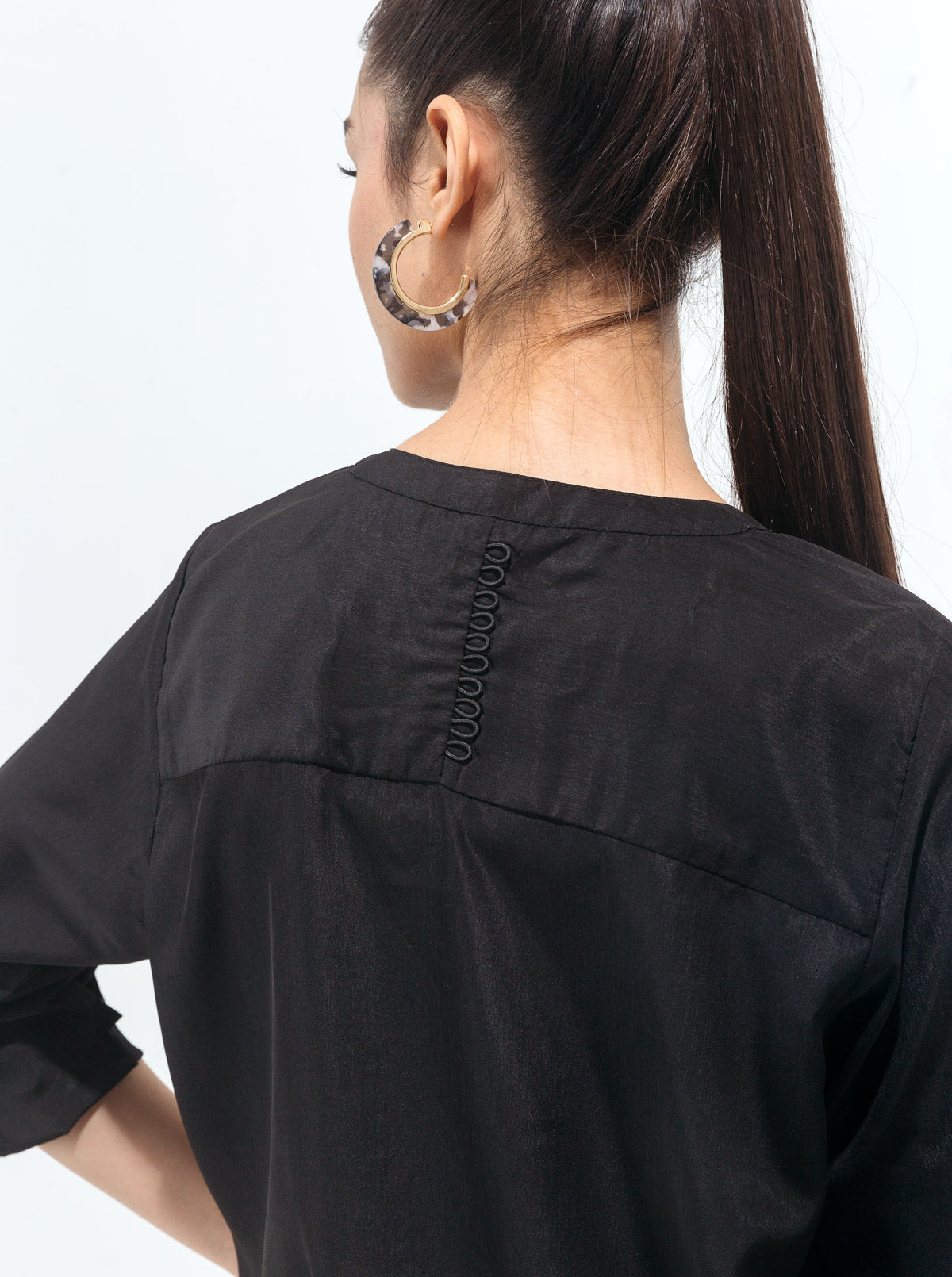 Black High Low Grip Top