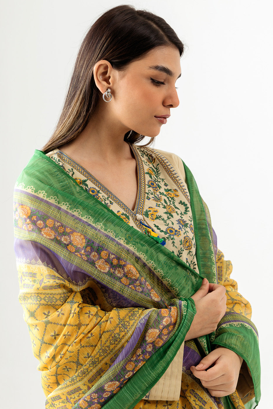 Embroidered Shirt With Dupatta