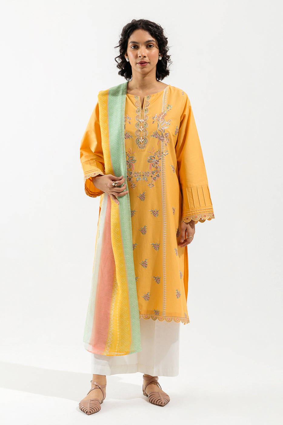 Embroidered Shirt With Dupatta