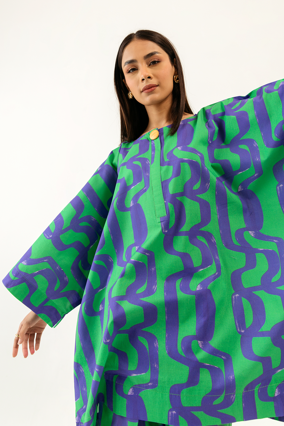 Printed Printed Cambric Shirt(Pret)