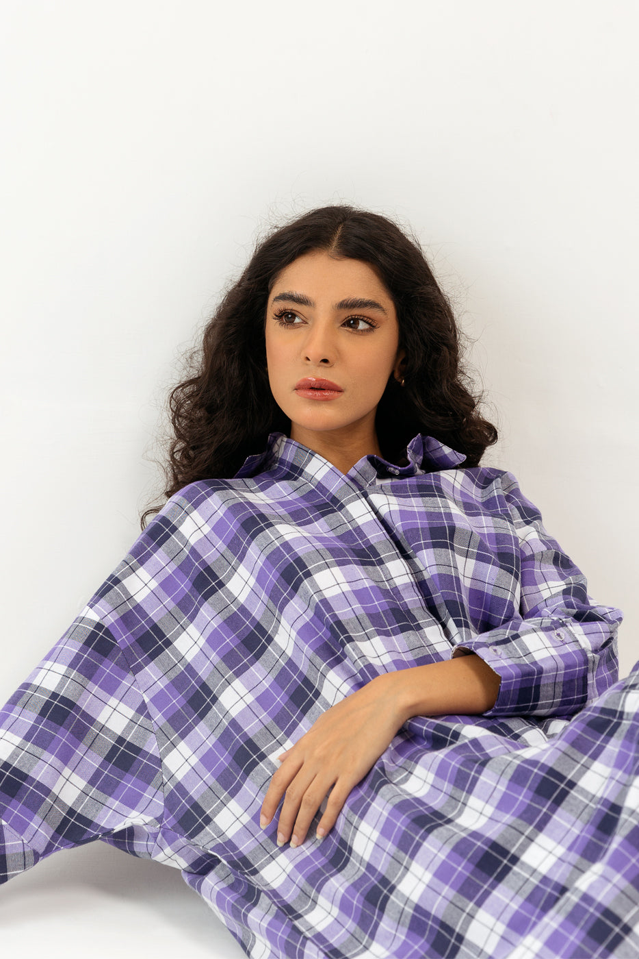 Purple Checkered Flannel Coord Set (Pret)