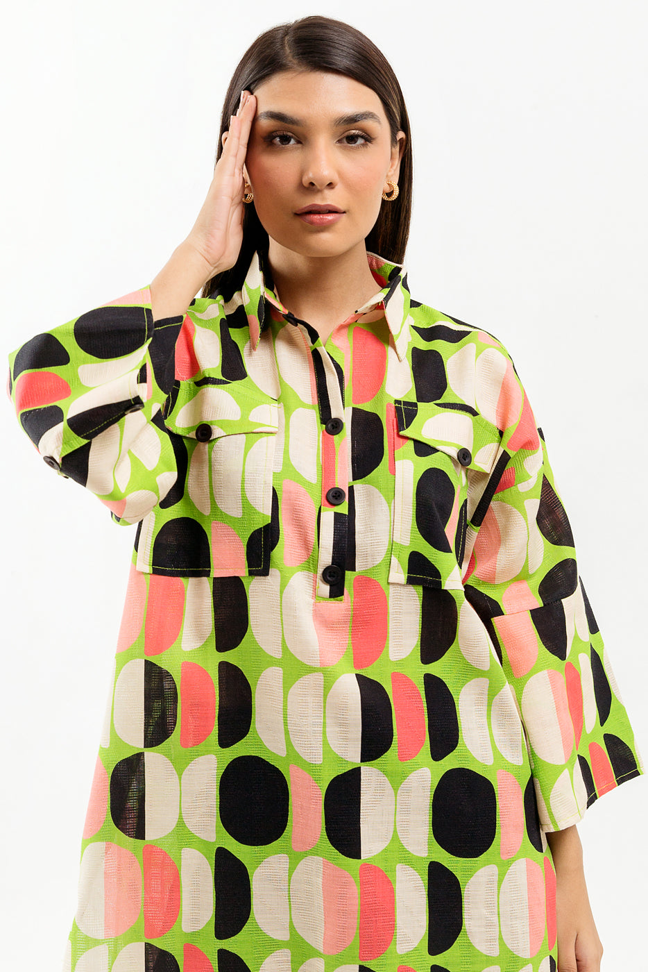 Printed Jacquard Shirt (Pret)