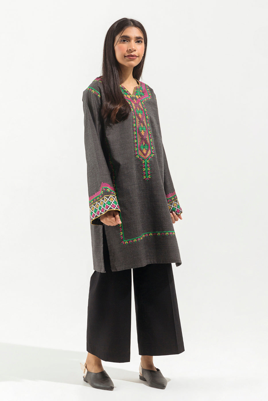 Embroidered Yarn Dyed Shirt (Pret)