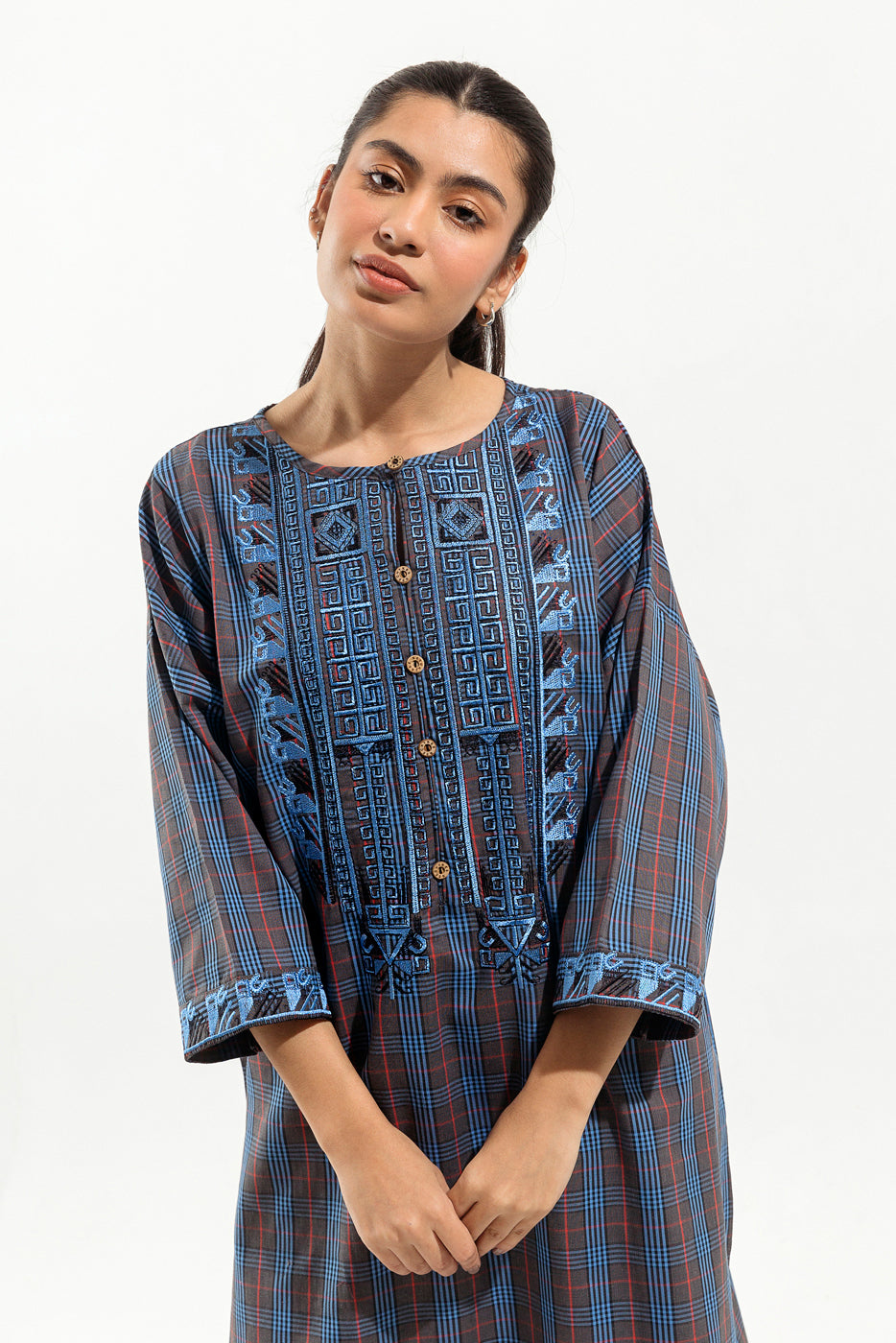 Embroidered Yarn Dyed Shirt (Pret)