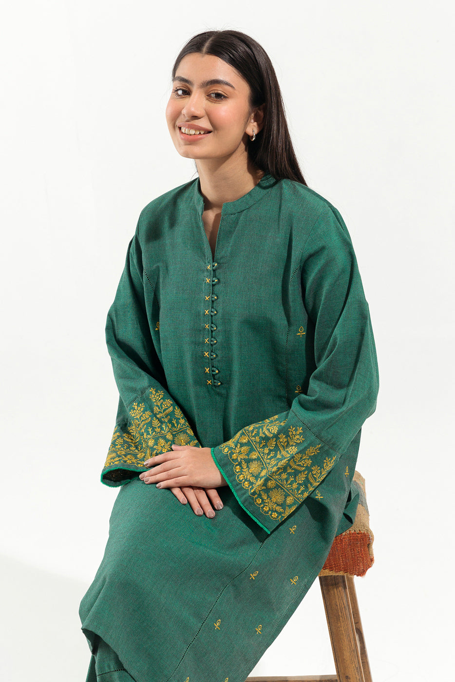 Embroidered Shirt With Pants