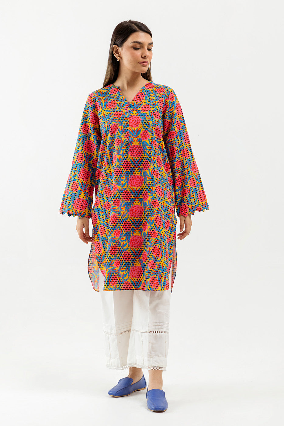 Printed Khaddar Shirt (Pret)