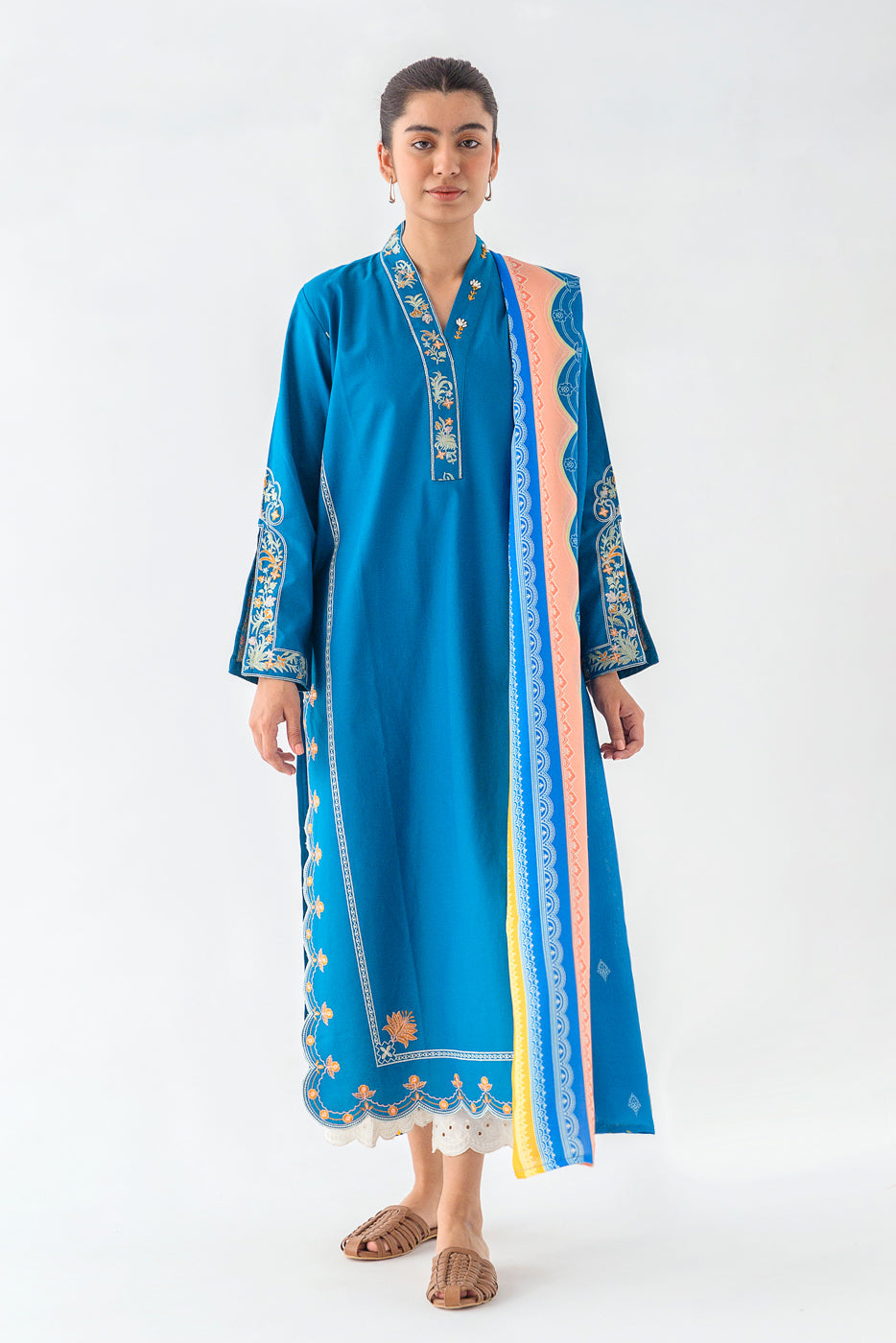 2 Piece Embroidered Khaddar Suit (Pret)