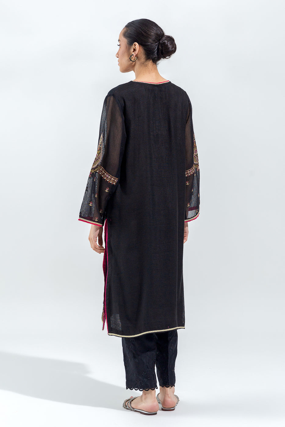 Embroidered Cotton Net Shirt (Pret)
