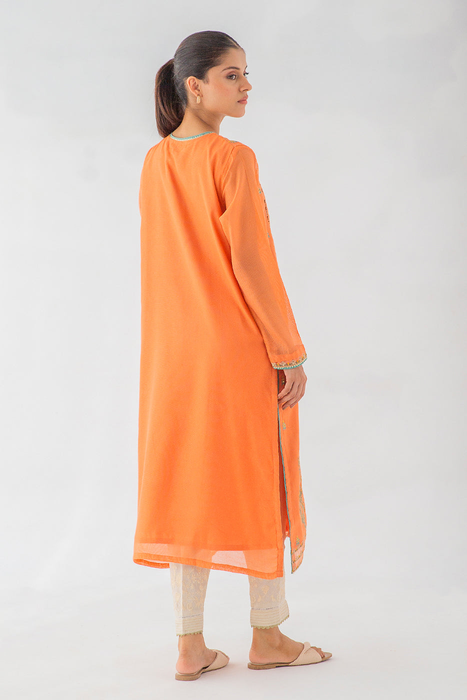 Embroidered Cotton Net Shirt (Luxury Pret)