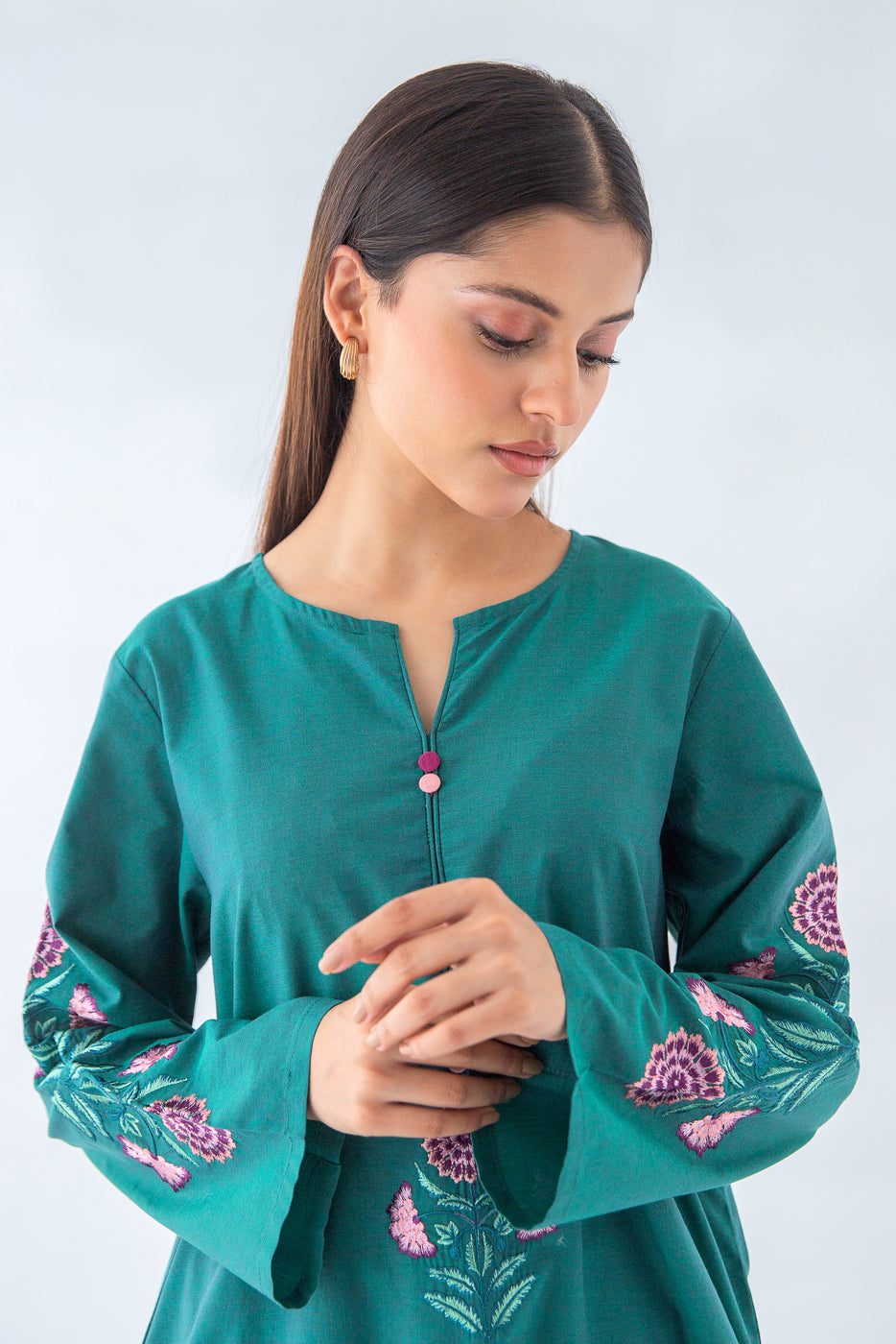 Embroidered Chambray Shirt (Pret)
