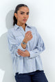 Blue And White Check Collar Shirt