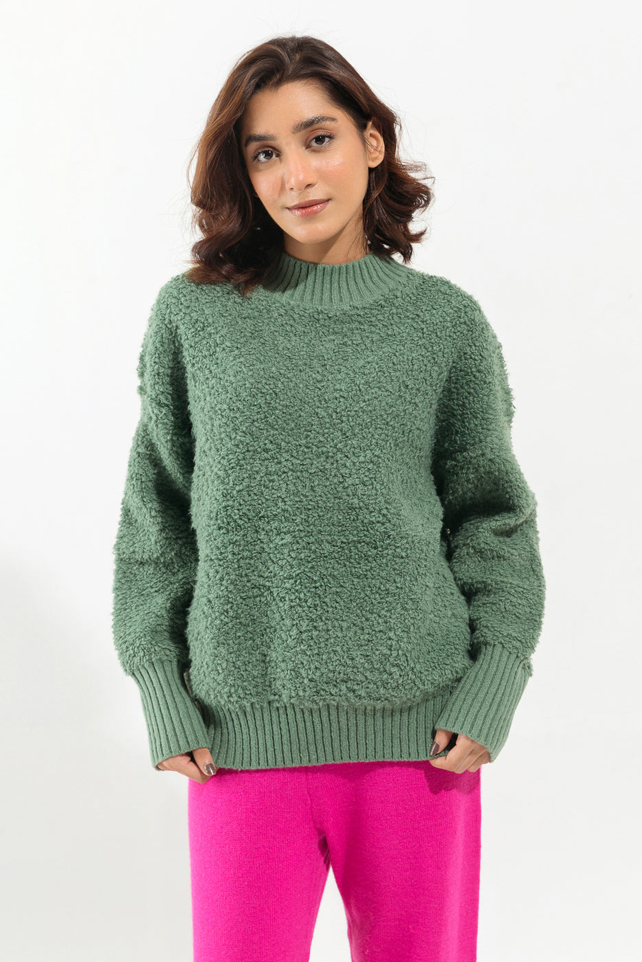 Green Teddy Sweater