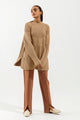 Beige Shimmer Pullover Sweater