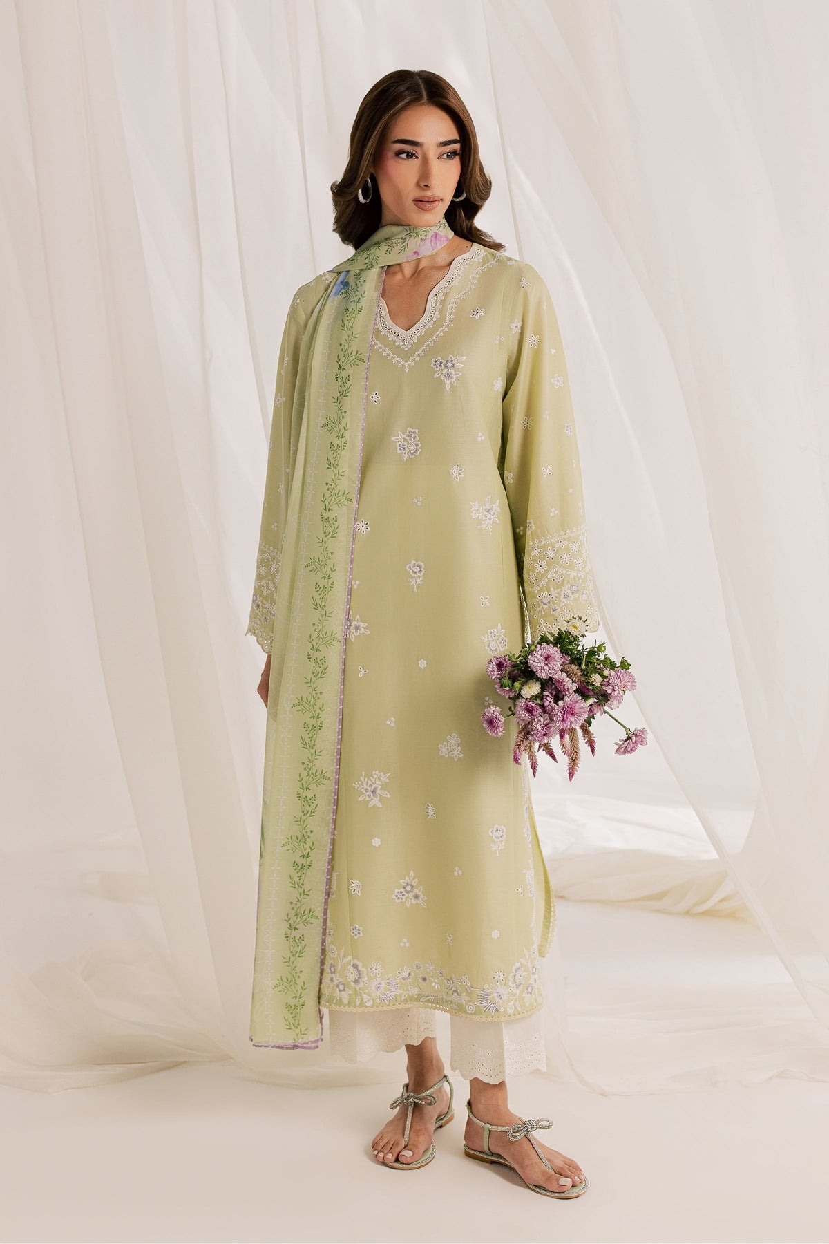 Basma 3Pc - Embroidered Lawn Dress