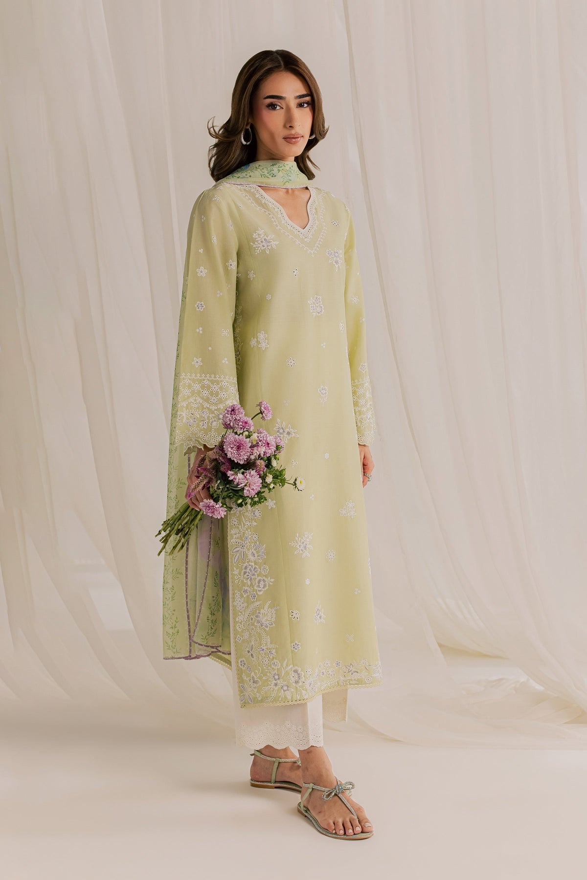 Basma 3Pc - Embroidered Lawn Dress