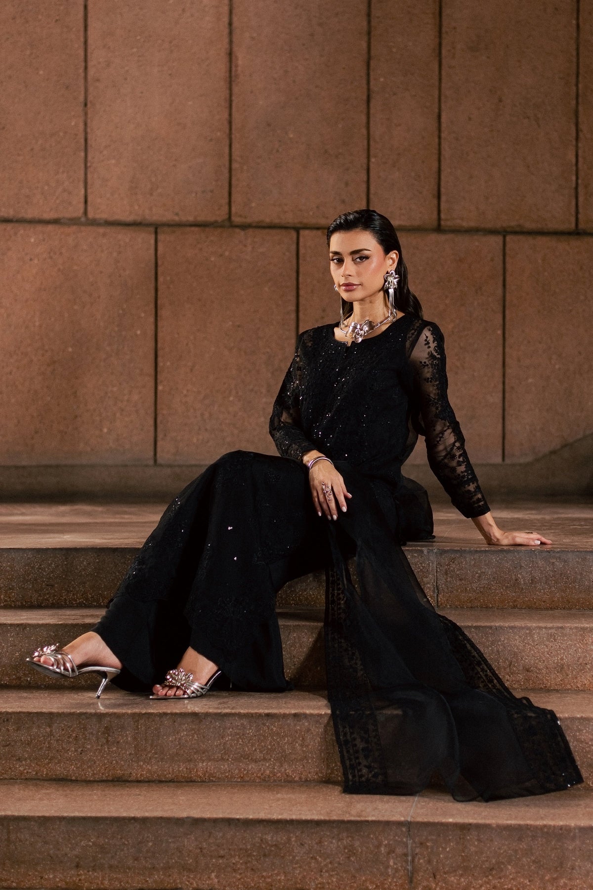 Black Black 3Pc - Festive Luxe Pret
