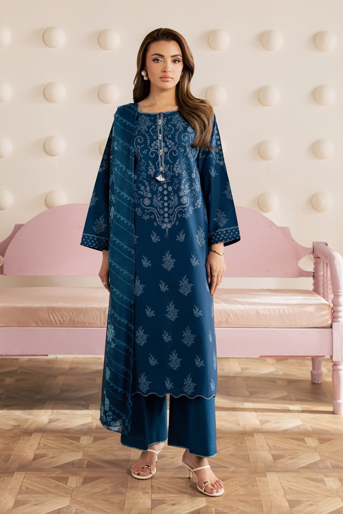Blue Day 3Pc - Printed Cambric Pret