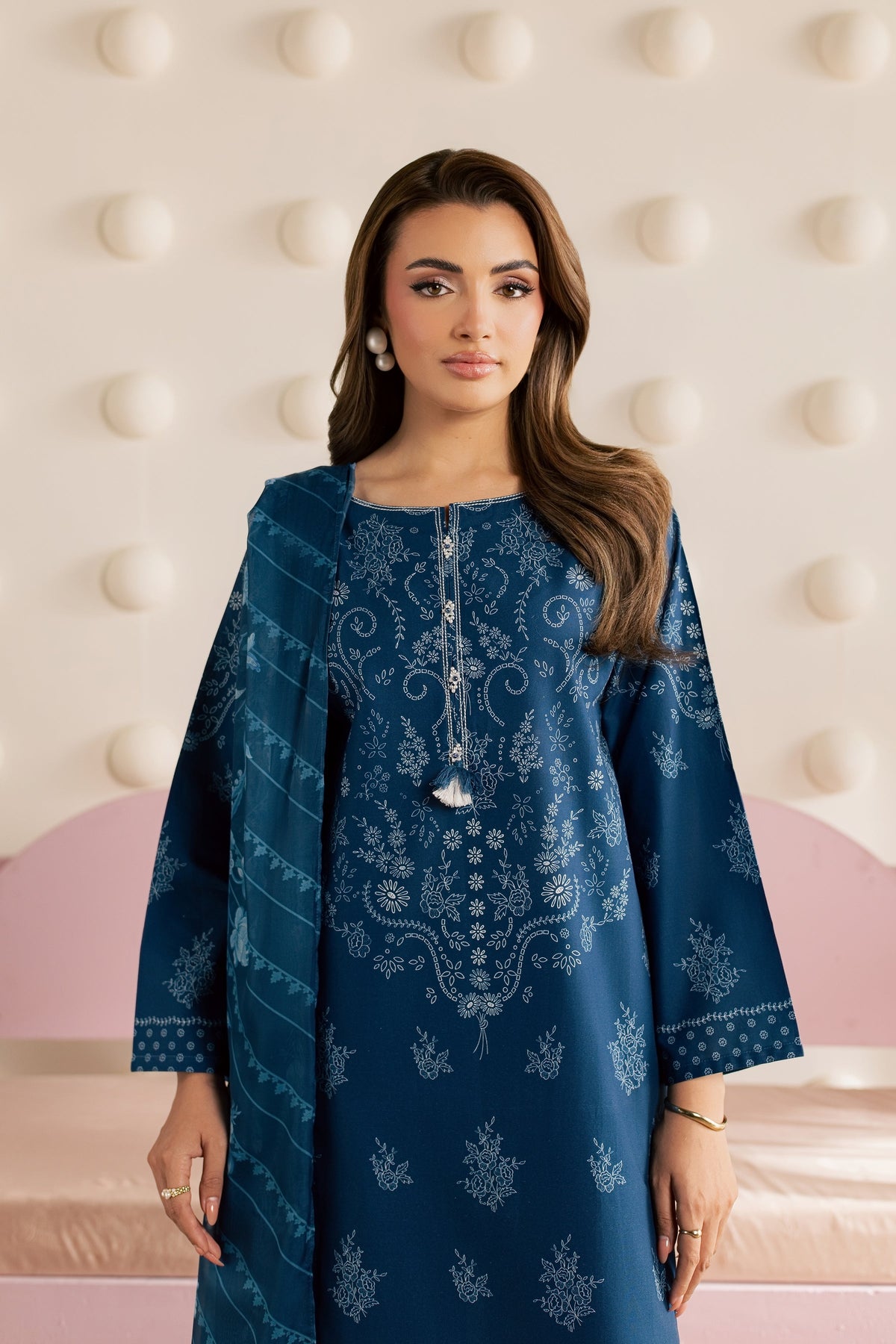 Blue Day 3Pc - Printed Cambric Pret