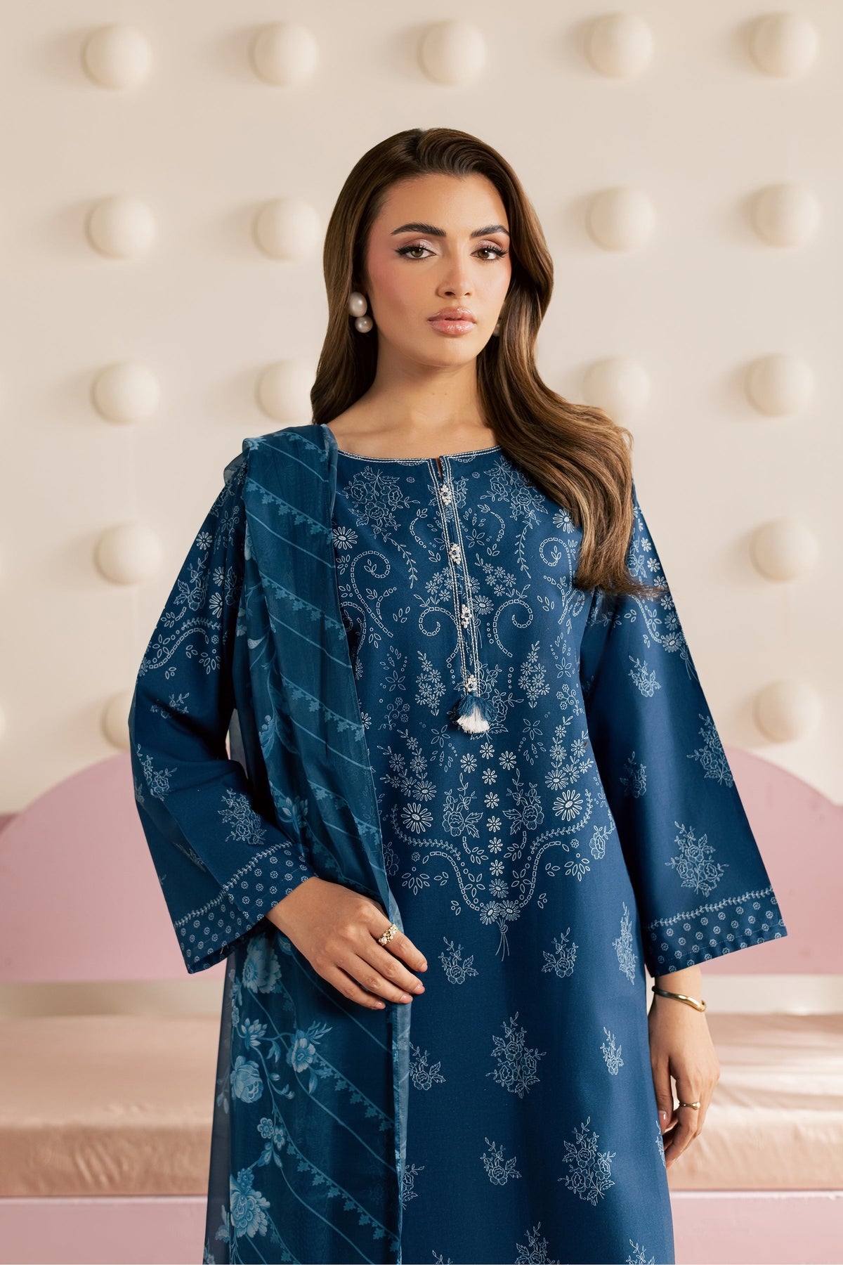 Blue Day 3Pc - Printed Cambric Pret
