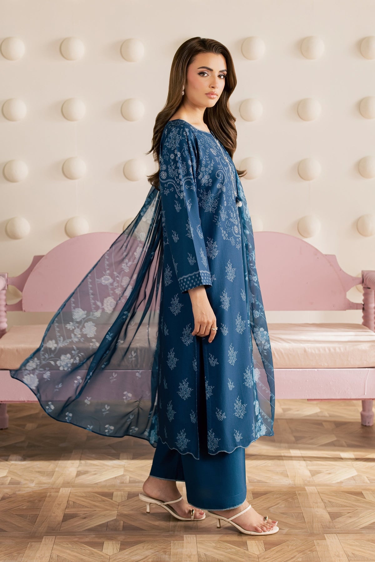 Blue Day 3Pc - Printed Cambric Pret