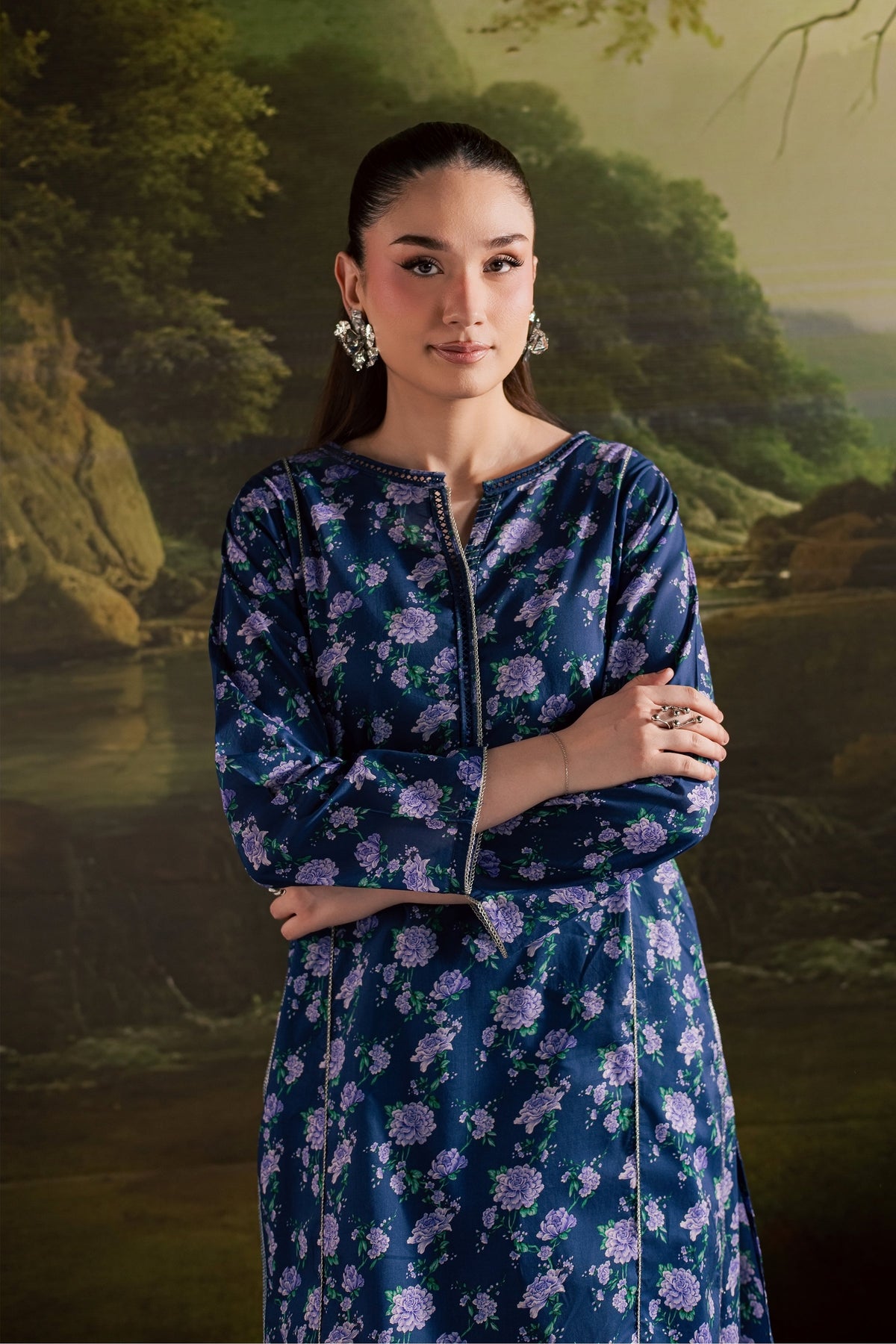Blue Leah 2Pc - Printed Lawn Dress