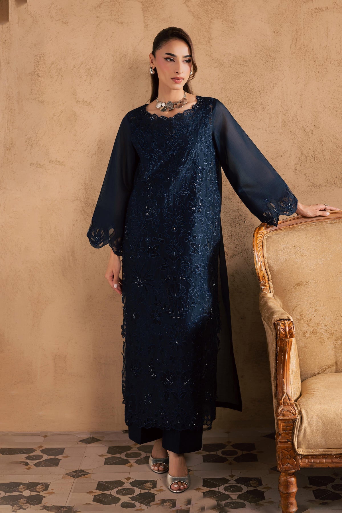 Blue Manila 2Pc - Embroidered Festive Pret