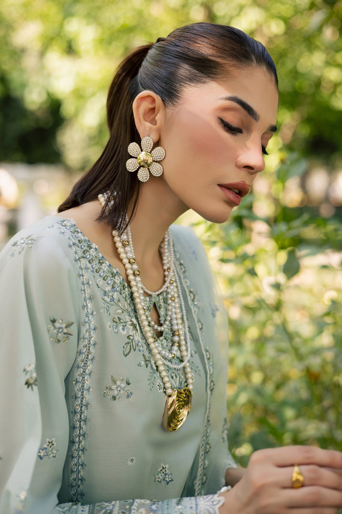 Blue Petra 3Pc - Festive Embroidered Lawn