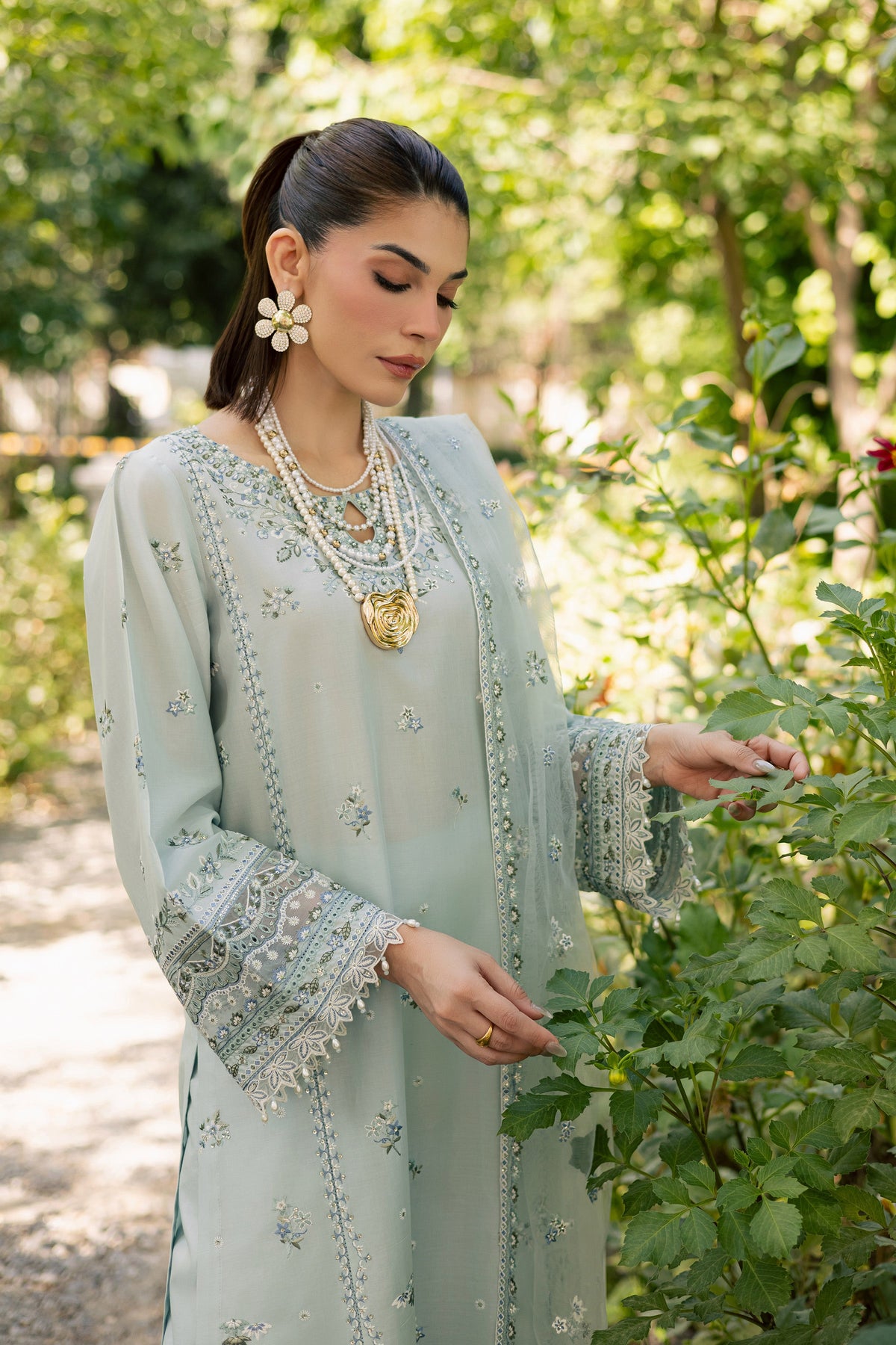 Blue Petra 3Pc - Festive Embroidered Lawn