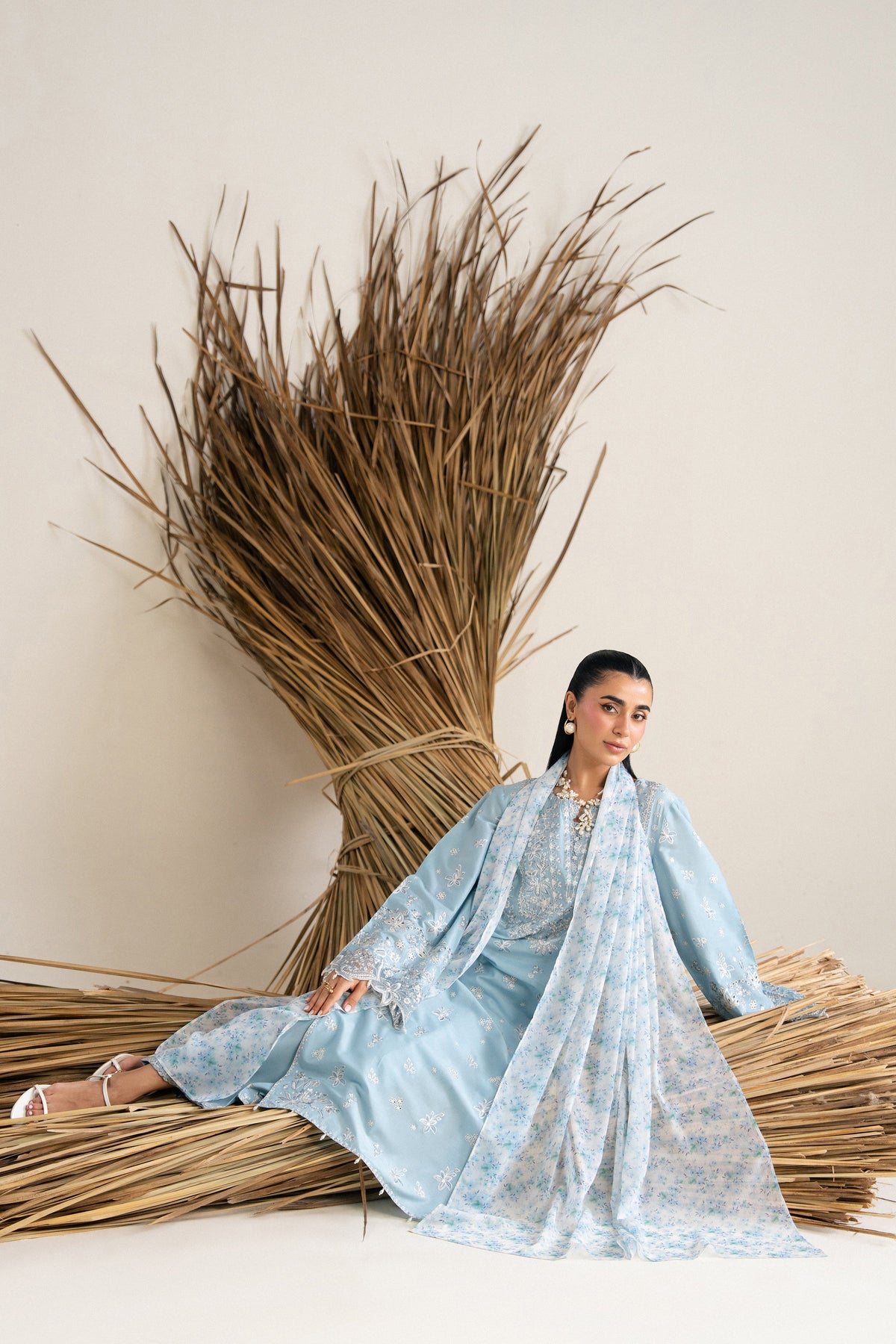 Blue Raya 3Pc - Festive Eid Pret
