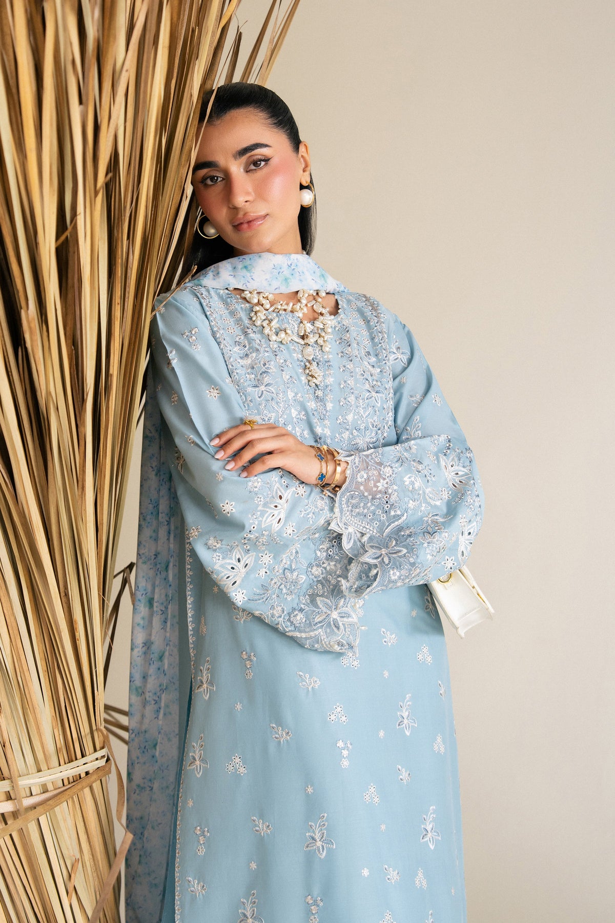 Blue Raya 3Pc - Festive Eid Pret