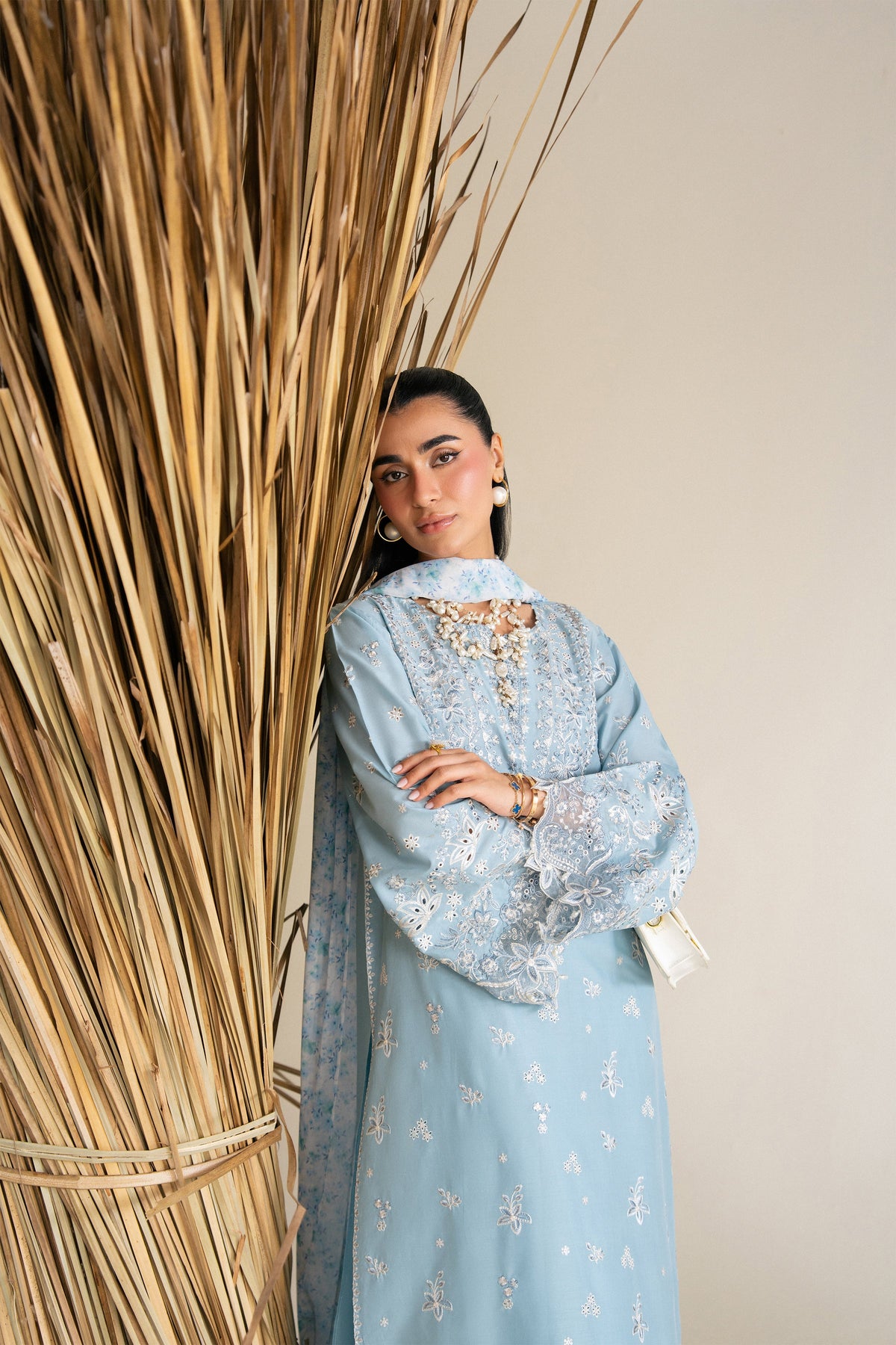 Blue Raya 3Pc - Festive Eid Pret