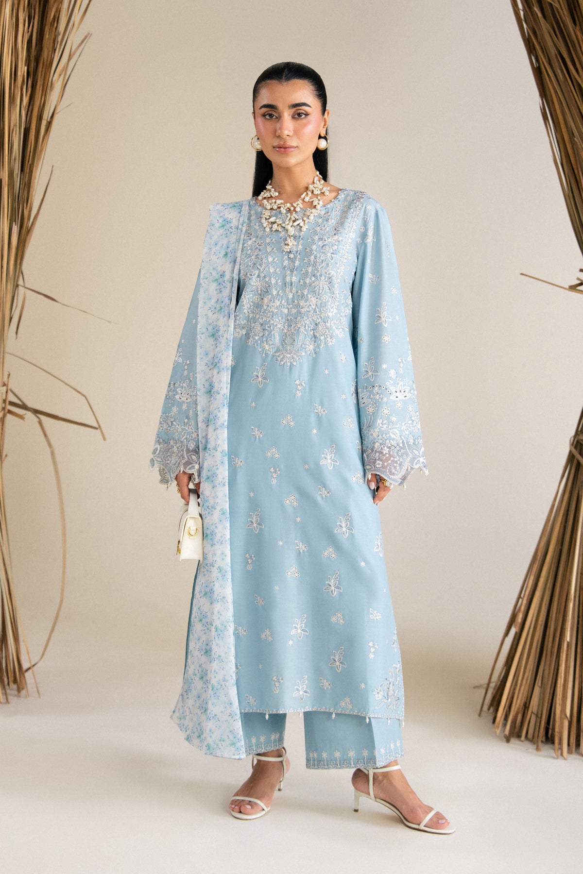 Blue Raya 3Pc - Festive Eid Pret