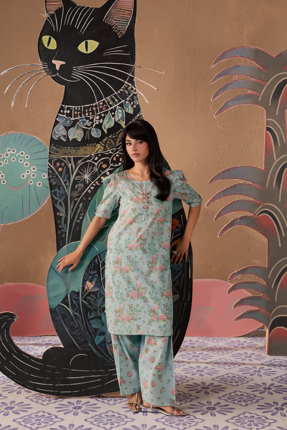 Blue Zerin 2Pc - Printed Lawn Dress