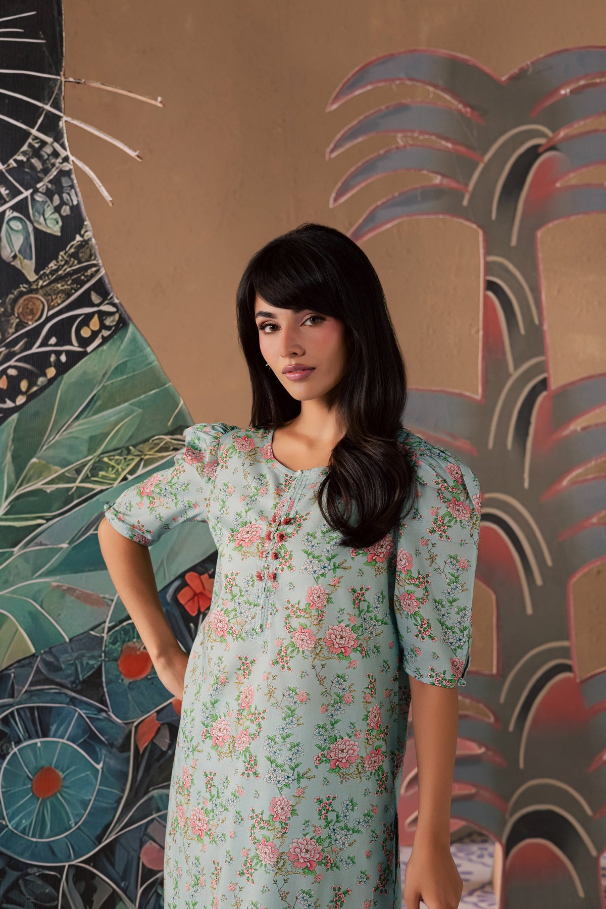 Blue Zerin 2Pc - Printed Lawn Dress