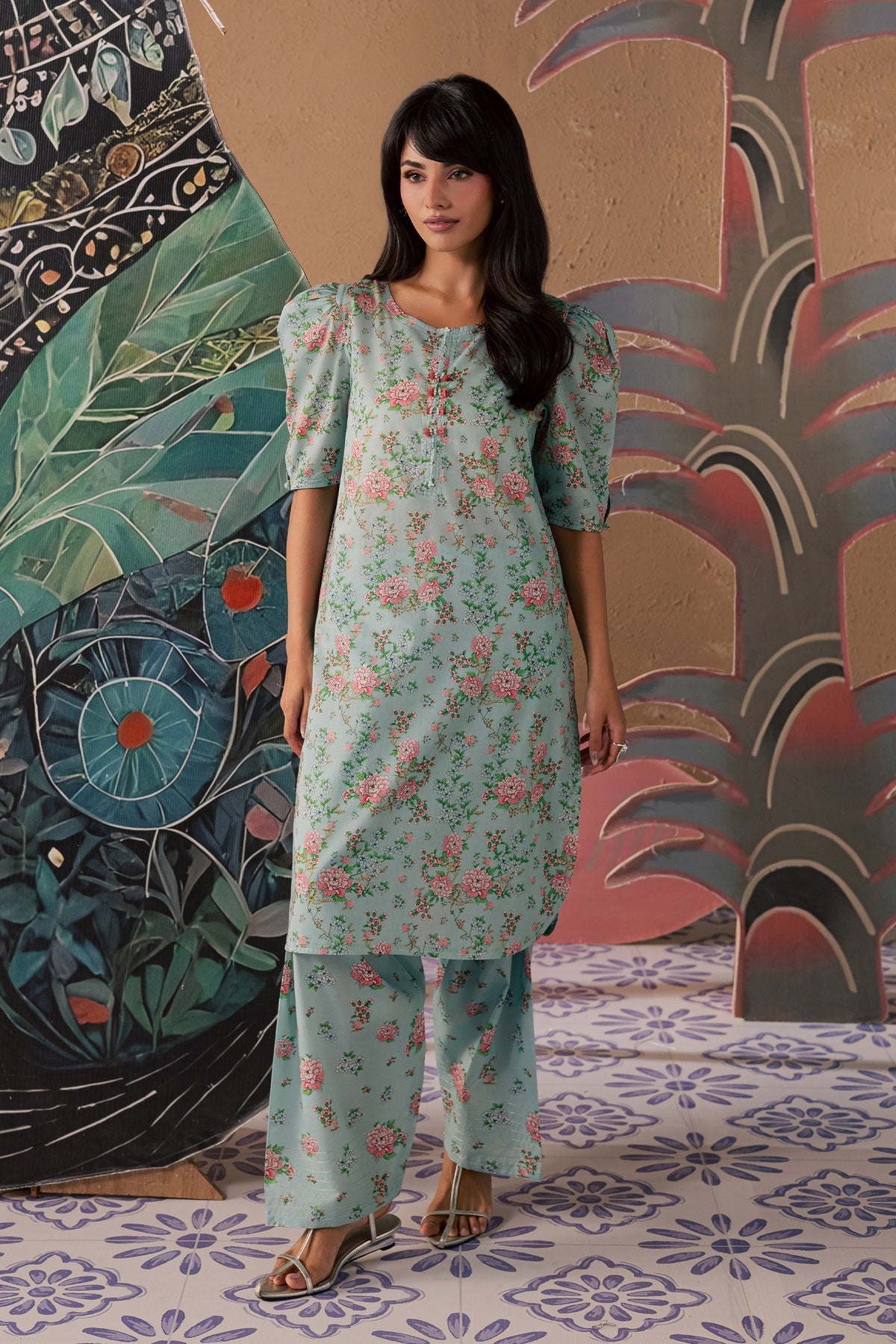 Blue Zerin 2Pc - Printed Lawn Dress