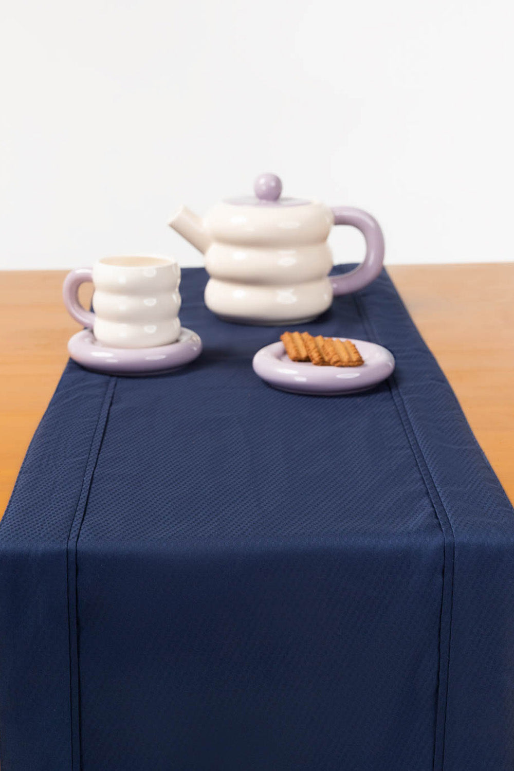 Blue Cube Dobby Table Runner