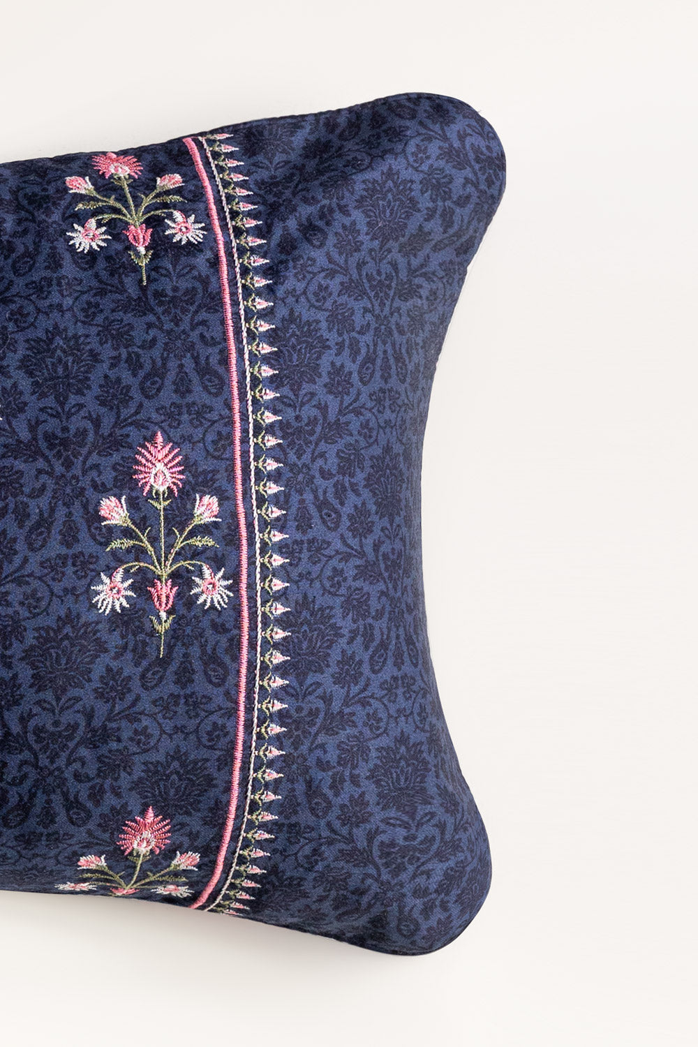 Blue Jewel Embroidered Deck Cushion Cover