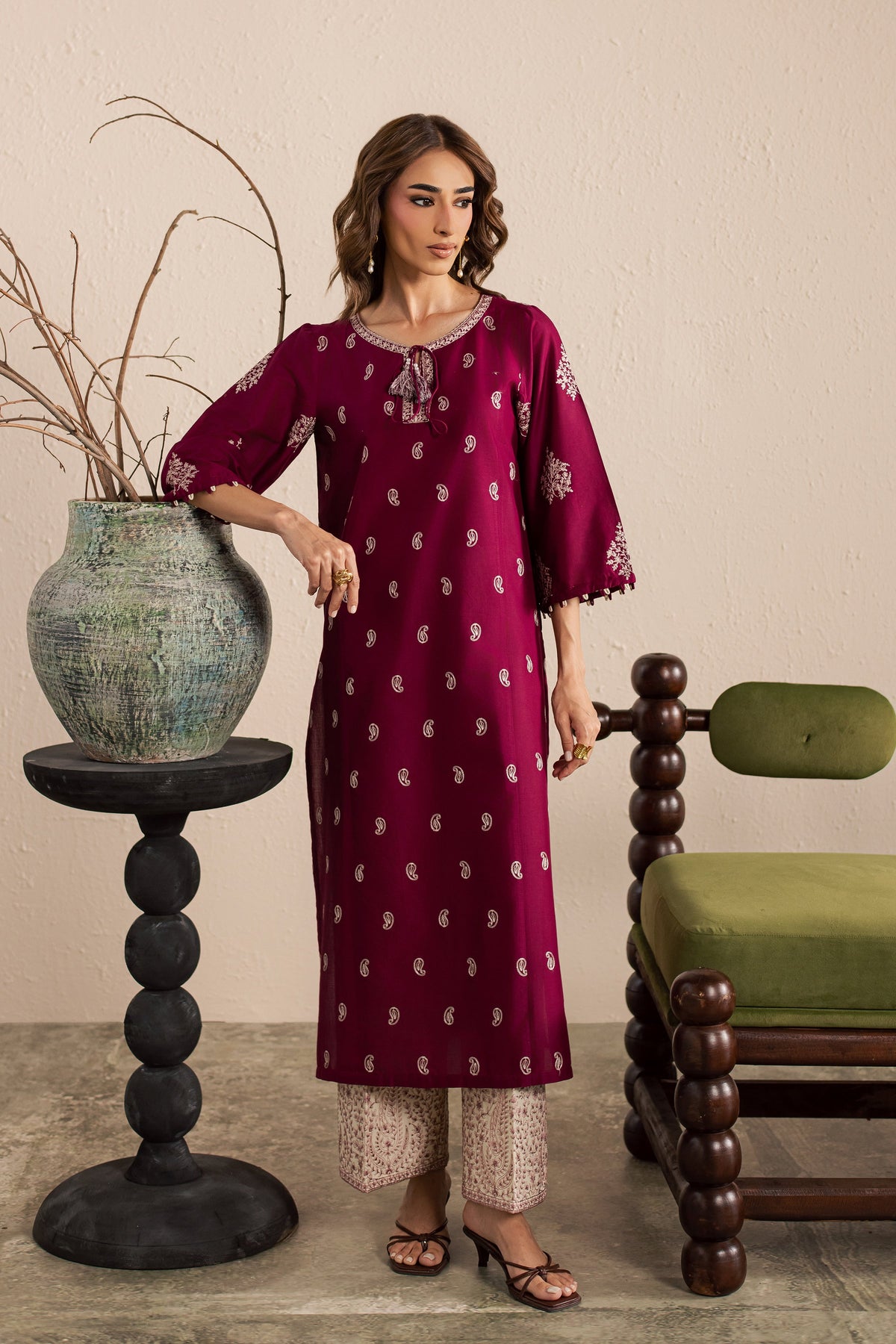 Bramble 2Pc - Embroidered Lawn Dress