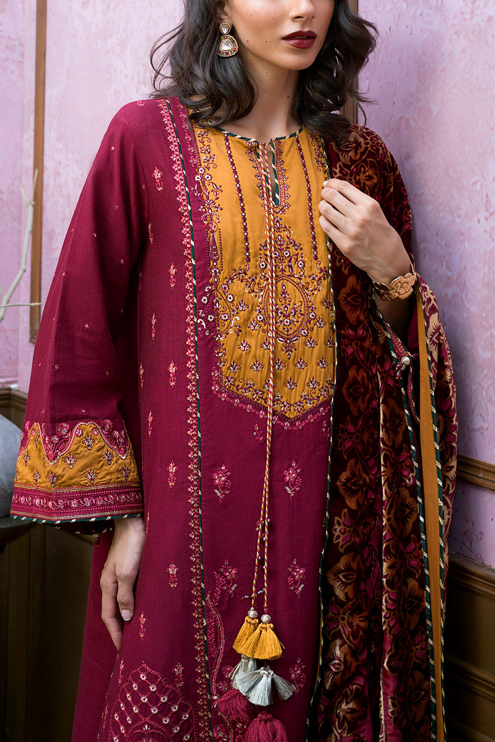 3 Piece Embroidered Suit