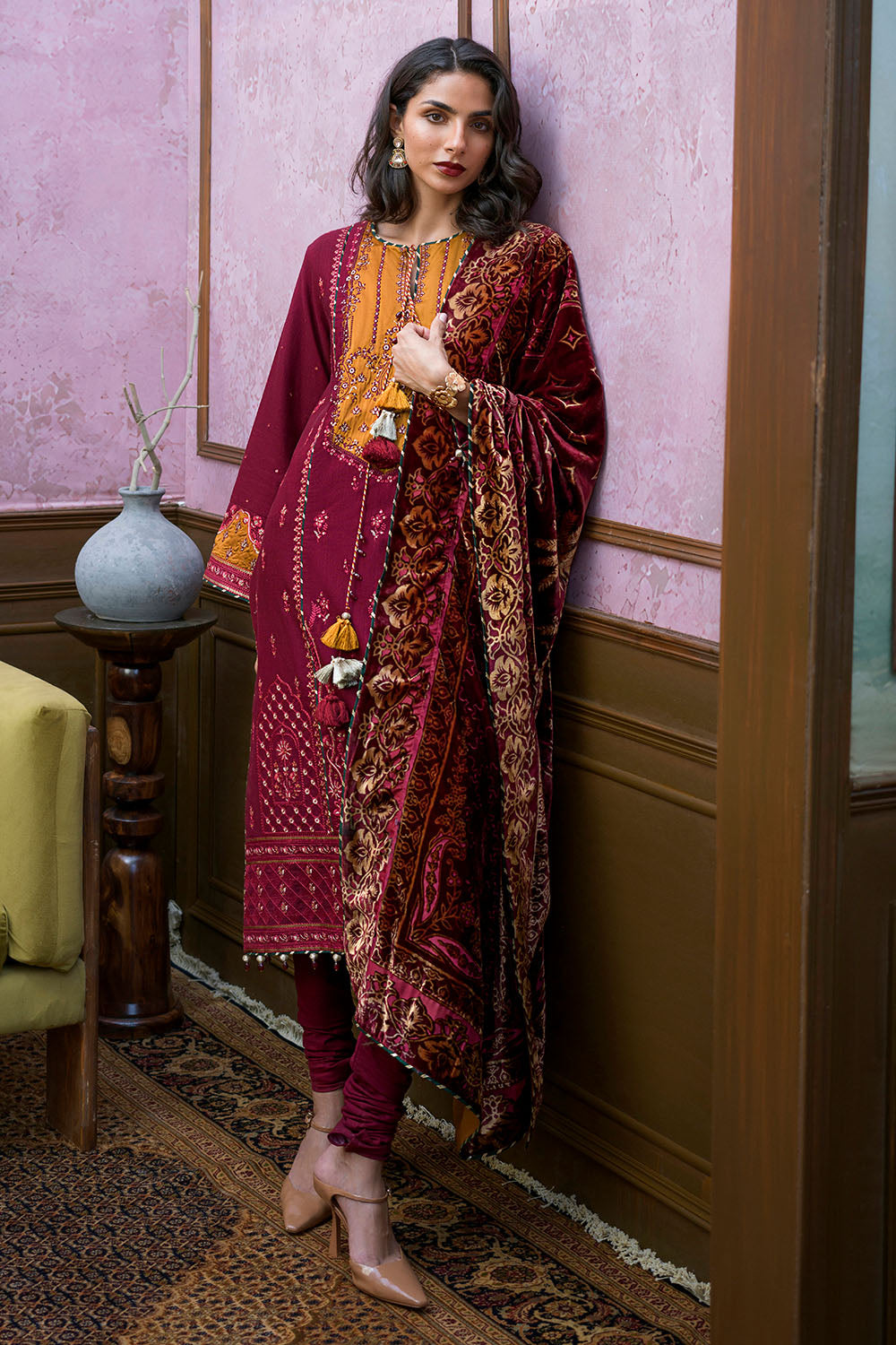 3 Piece Embroidered Suit