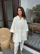 Yellow Lawn Toby Tunic with Tulip Shalwar