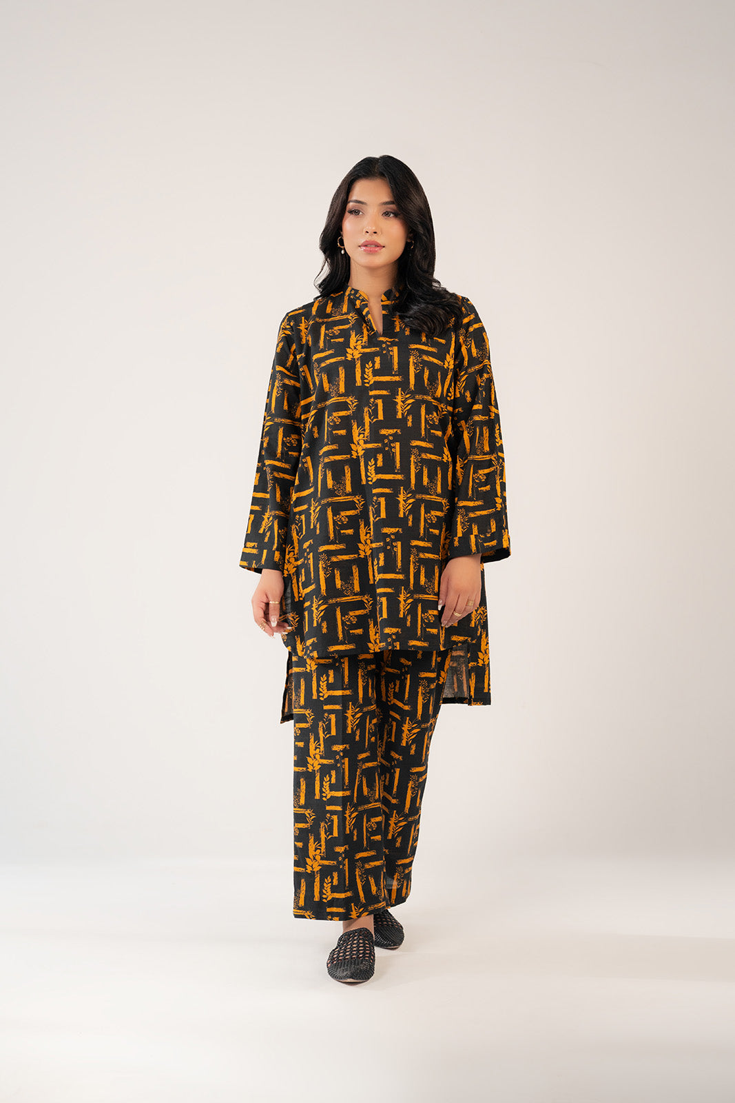 2 Piece Printed Slub Khaddar Printed Suit (CF0177)
