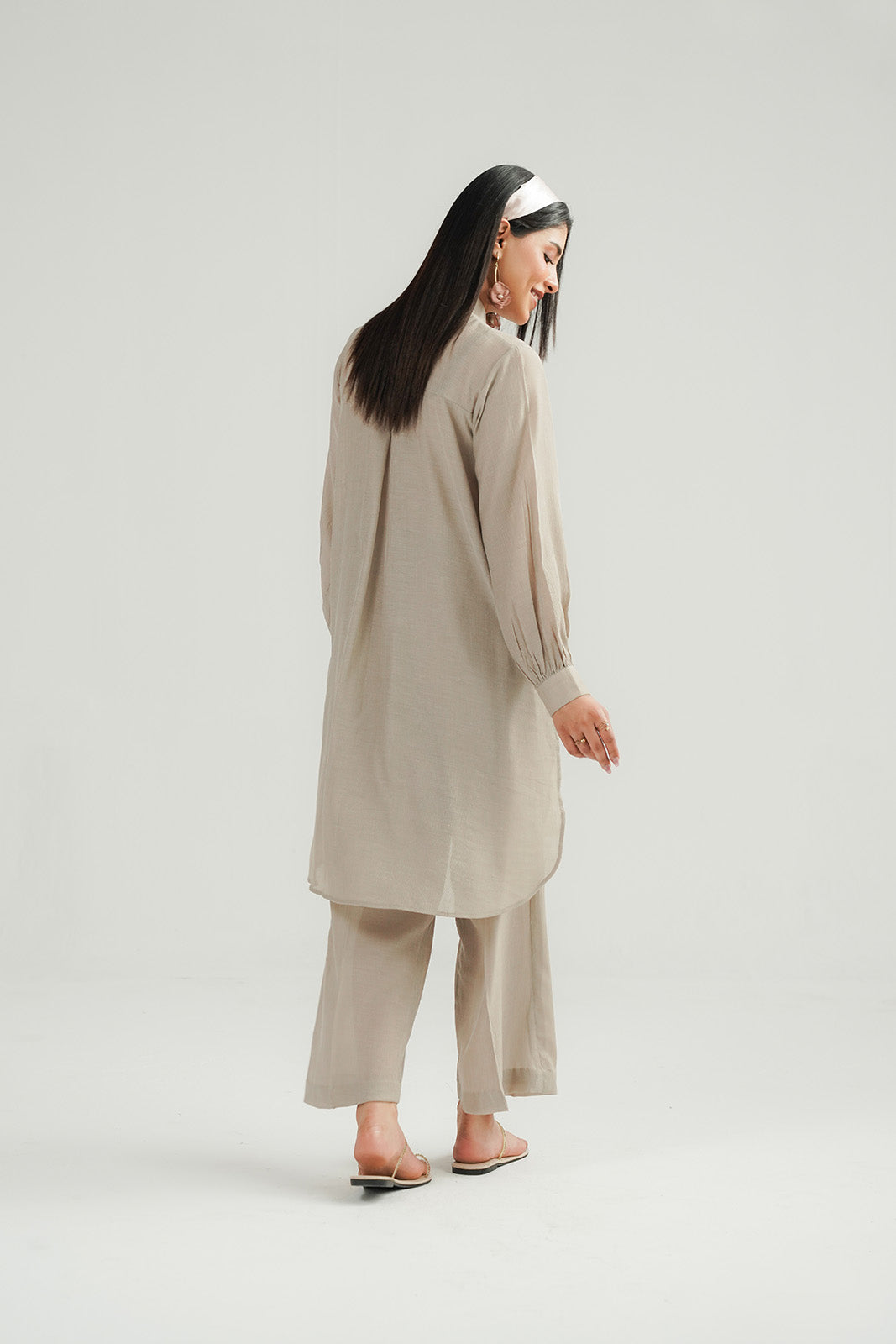 2 Piece Chiffon Solid Suit (CF0190)