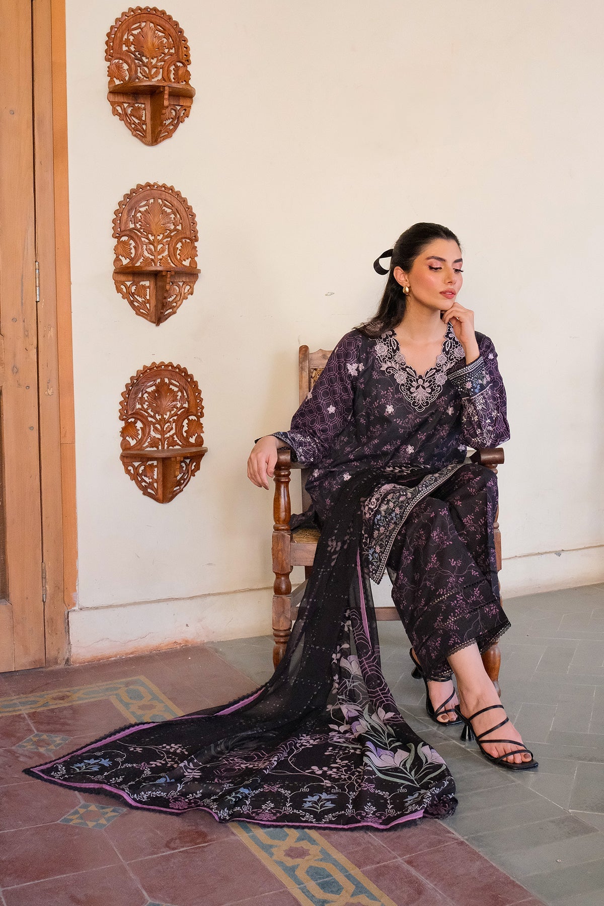 Embroidered Lawn Fabric (2Pcs)