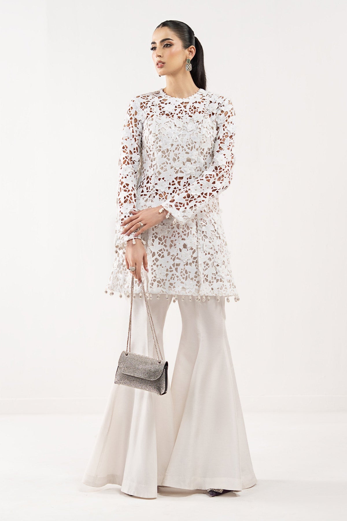 Embroidered Lace Fabric (1Pc)