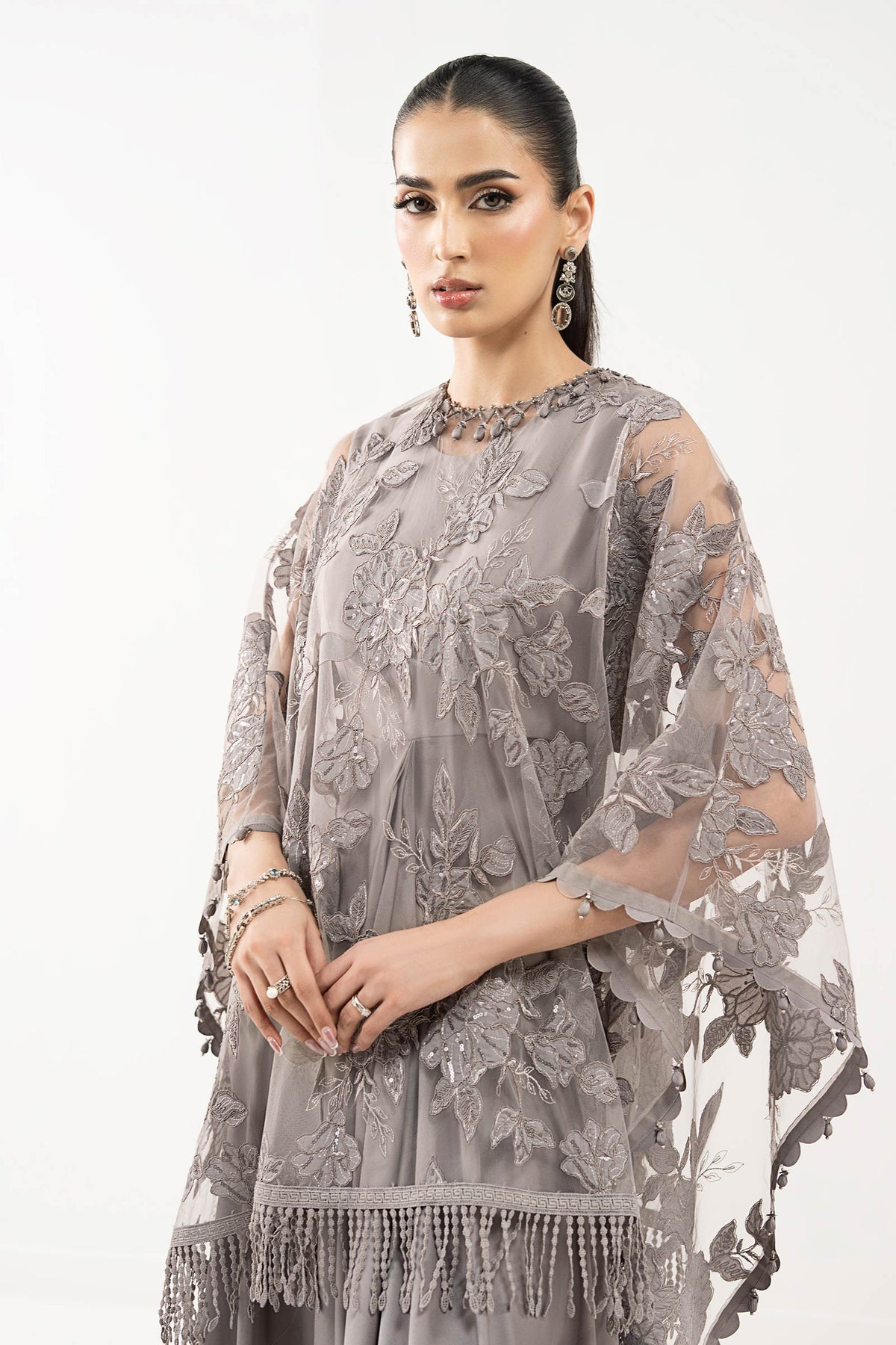 Embroidered Net Fabric (1Pc)