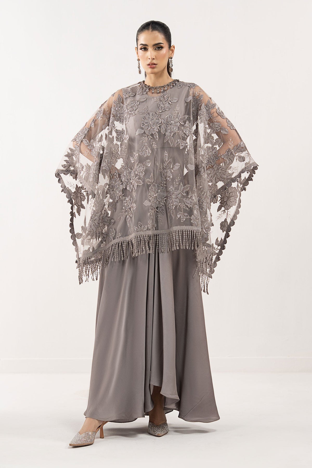 Embroidered Net Fabric (1Pc)