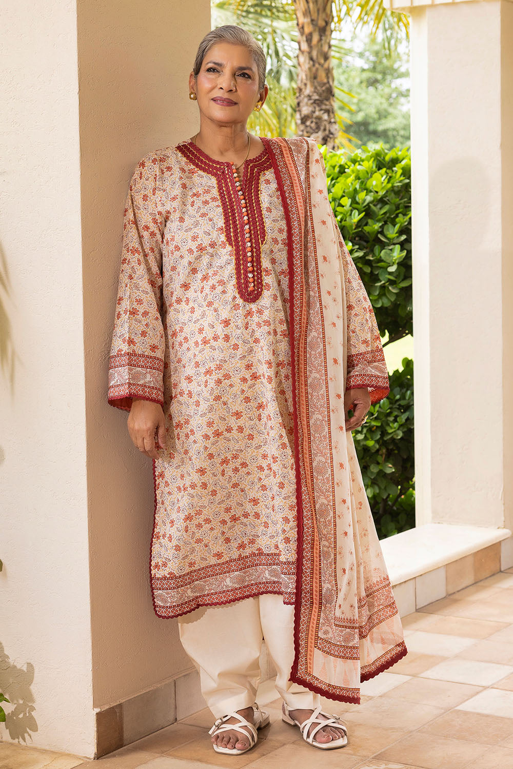 3 Piece Printed Suit